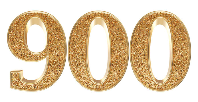Gold 3d Number 900 luxury render