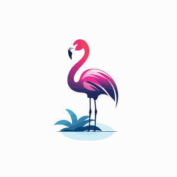 Flamingo in cartoon, doodle style. Isolated 2d vector illustration in logo, icon, sketch style, Eps 10. AI Generative