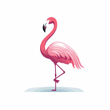 Flamingo in cartoon, doodle style. Isolated 2d vector illustration in logo, icon, sketch style, Eps 10. AI Generative