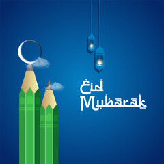 Eid Mubarak islamic design. Eid ul fitr creative ads.