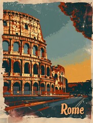 Rome vintage travel postcard