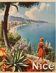 Nice Coast vintage travel postcard