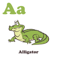 Alligator Alphabet Cartoon Character For Kids