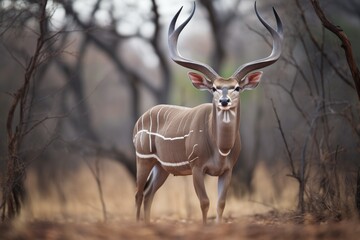 kudu with distinctive white stripes