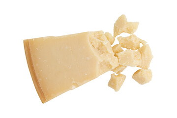 piece of parmesan cheese isolated