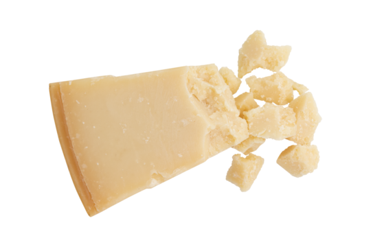 piece of parmesan cheese isolated
