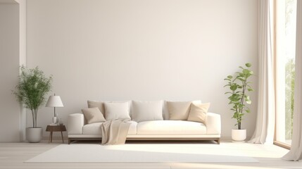 Fototapeta na wymiar Modern Minimal clean clear contemporary living room home interior design daylight background,