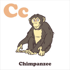 Chimpanzee Alphabet Cartoon Character For Kids