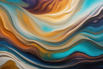Currents of translucent hues, snaking metallic swirls, and foamy sprays of color shape the landscape of these free-flowing textures. Natural luxury abstract fluid art painting in liquid ink technique