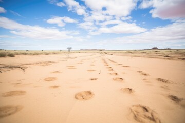 mongoose tracks on a sandy desert path