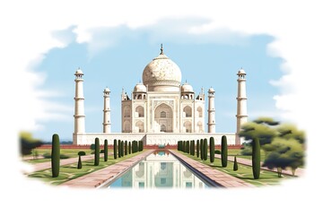 Fototapeta premium Taj Mahal, Agra, Uttar Pradesh, India, Generative Ai.