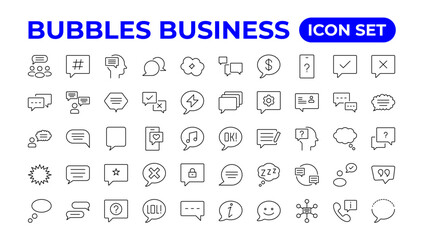 Fototapeta na wymiar Speech bubbles icon set.Bubbles Business icon.Outline icon collection.
