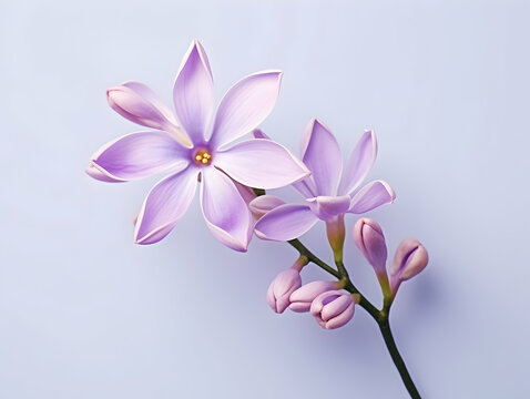 Lilac flower in studio background, single lilac flower, Beautiful flower images