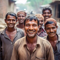 Portrait of a group of indian men.AI. - obrazy, fototapety, plakaty