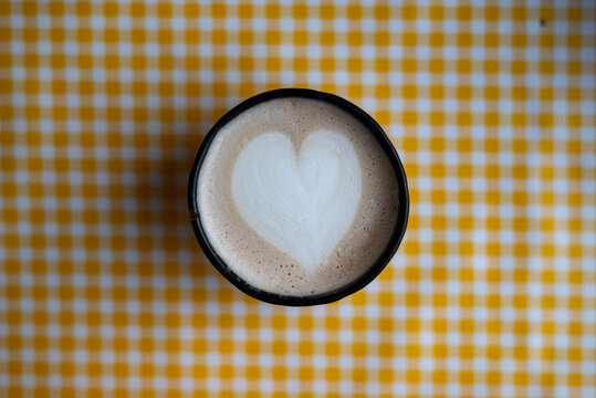 latte art with a heart