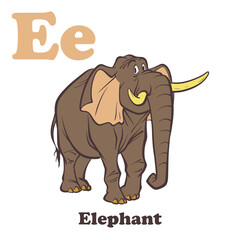 Elephant Alphabet Cartoon Character For Kids