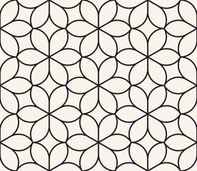 Fototapeta premium Vector seamless pattern. Repeating geometric elements. Stylish monochrome background design.