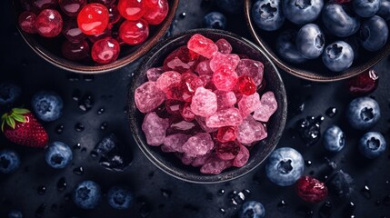 Red and purple taste fruits. Generative AI