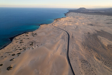 Aerial view of dunes at Fuerteventura