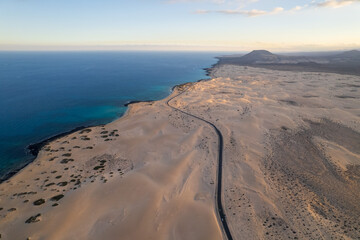 Aerial view of dunes at Fuerteventura