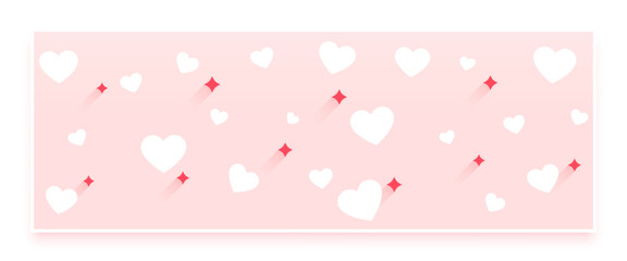 romantic love heart pattern banner for valentines day celebration