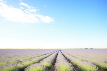 vast lavender field with clear skies