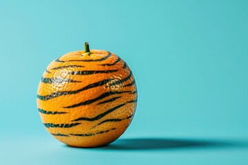 Orange fruit with tiger stripes. AI generative art