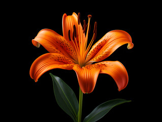 Lily flower in studio background, single lily flower, Beautiful flower images