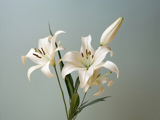 Fototapeta na wymiar Lily flower in studio background, single lily flower, Beautiful flower images
