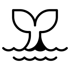 Whale's tail fin icon
