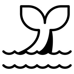 Whale's tail fin icon