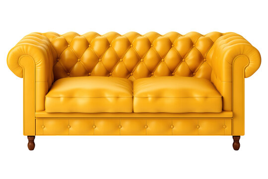 Yellow chesterfield Isolated on transparent background