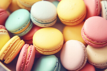 Fototapeta premium Macarons de colores pastel.