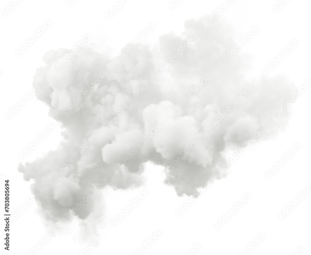 Poster atmosphere cotton smooth clouds movement shapes on transparent backgrounds 3d rendering png