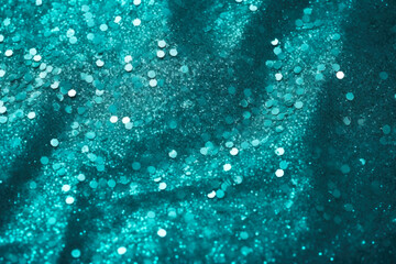 Fototapeta na wymiar Mesmerizing Aqua Glitter: Realistic Sparkles