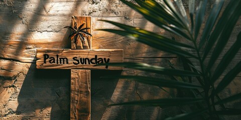 Palm sunday anticipation: preparing hearts with reverence and joy, a space to craft banners that echo the sacred symbolism of triumph, renewal, and spiritual reflection text - obrazy, fototapety, plakaty