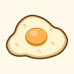 sunny side up egg vector illustration, omelet clip art
