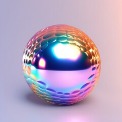 3d rendering of a shiny metallic ball. Holographic shapes, Soft Holo Iridescence 3D Shapes, 