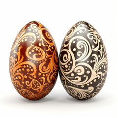 Two easter egg isolated on white background