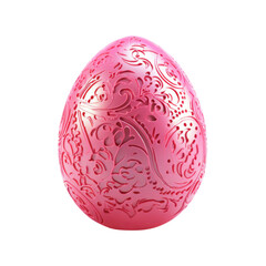 Pink easter egg isolated on transparent background
