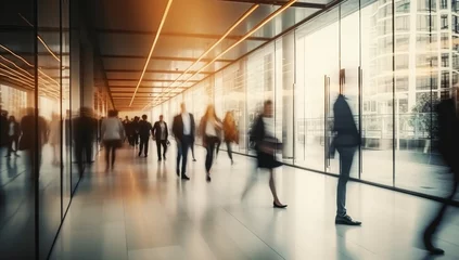 Foto op Canvas Business people walking in a modern office building © Molostock