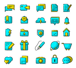 A set of random mixed icons