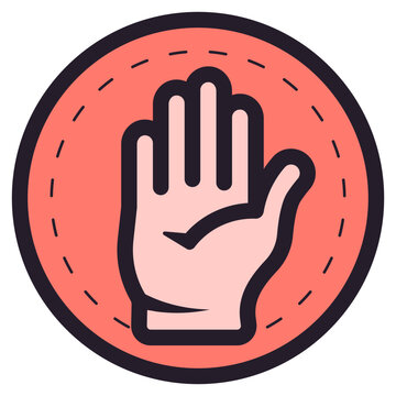 stop gesture hand sign icon