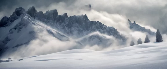 Deurstickers Cime Innevate- L'Abbraccio Silente delle Montagne © Benedetto Riba