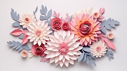 There is a paper flower arrangement with many different colors generative ai