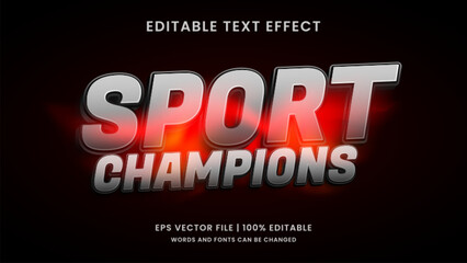 Sport champions 3D editable text effect