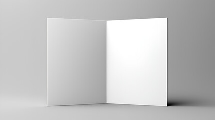 Folded paper presentation concept, Dl brochure mockup on grey background. ai generative