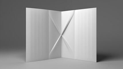 Folded paper presentation concept, Dl brochure mockup on grey background. ai generative
