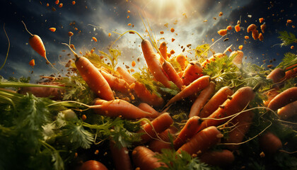 Recreation fantasy of carrots - obrazy, fototapety, plakaty