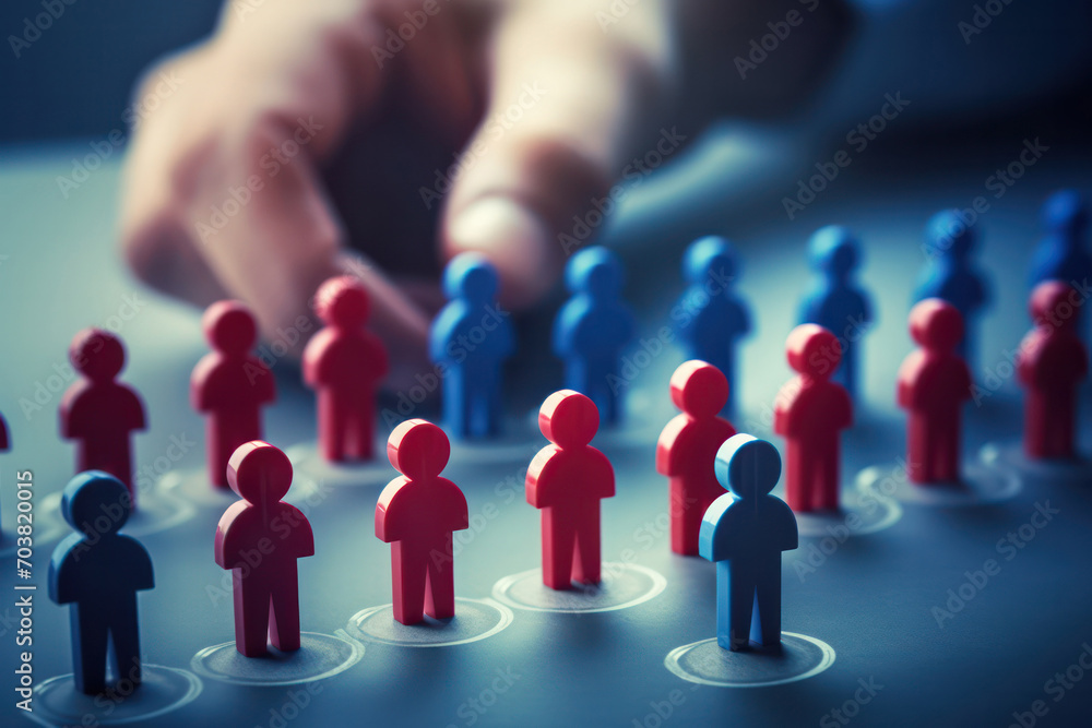Poster navigating talent, conceptualizing the selection process - choosing the right candidate.